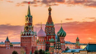 St. Basil's Cathedral and the Spassky Tower of the Moscow Kremli