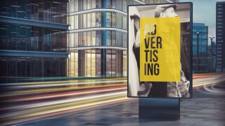 Advertising billboard in city night
