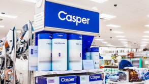 Feb 4, 2020 Sunnyvale / CA / USA - Casper products on display in a local big-box store; Casper Sleep is an American e-commerce company that sells sleep products online and in retail locations