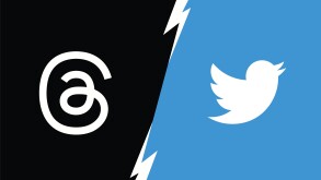 Casablanca, Morocco, 6 July 2023 , Threads app logo vs Twitter l