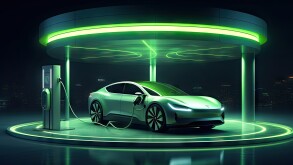 Ev charging station, green energy power, ev car