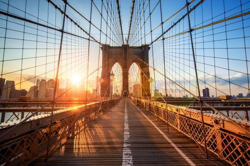 Brooklyn Bridge in New York City USA