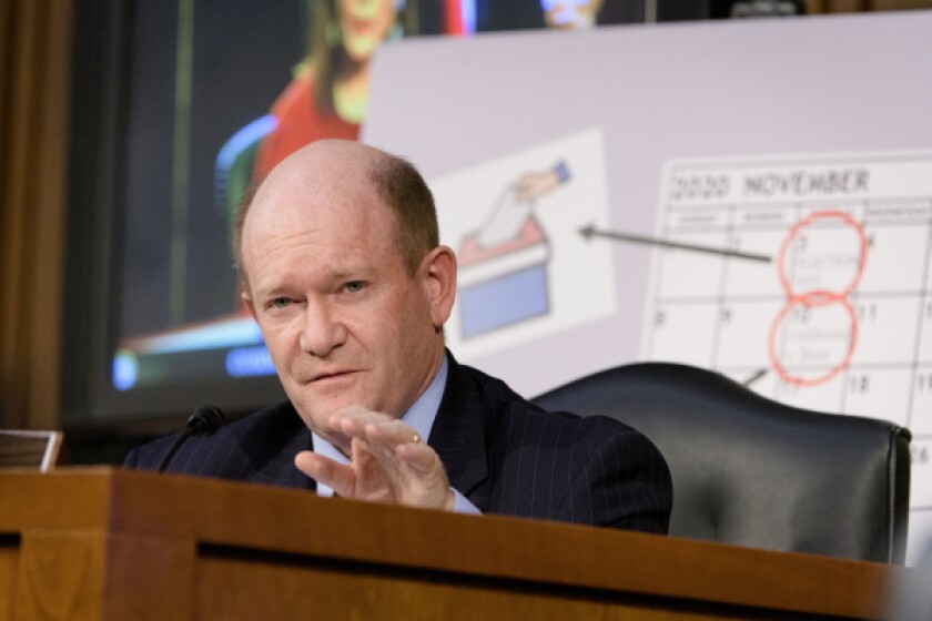 Chris Coons at the Senate Judiciary Committee Hearing for Amy Coney Barrett in 2020