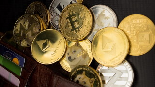 Stack of cryptocurrencies
