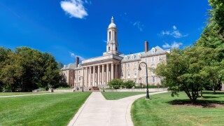 The Old Main building on the campus of Penn State University in