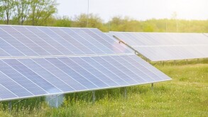solar panel in outdoor solar power plant
