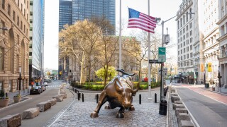 The Charging Bull symbolizing New York's financial industry