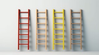Illustration of multiple ladders positioned in a row