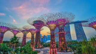 sunset at Singapore city