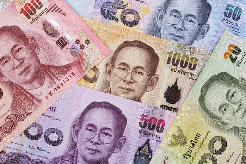 Thai Baht, a business background with money from Thailand