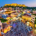 Athens, Greece -  Monastiraki Square and Acropolis