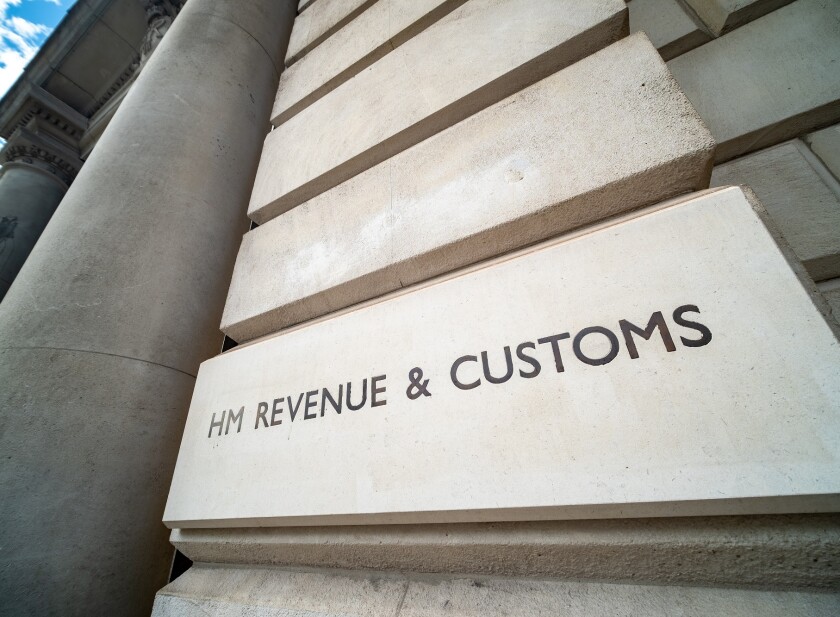 London- HM Revenue and Customs building on Whitehall, UK Governm