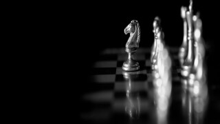 Pieces on chess board for playing game and strategy