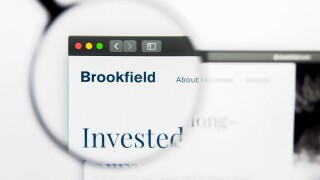 Los Angeles, California, USA - 25 March 2019: Illustrative Editorial of Brookfield Asset Management website homepage. Brookfield Asset Management logo visible on display screen.