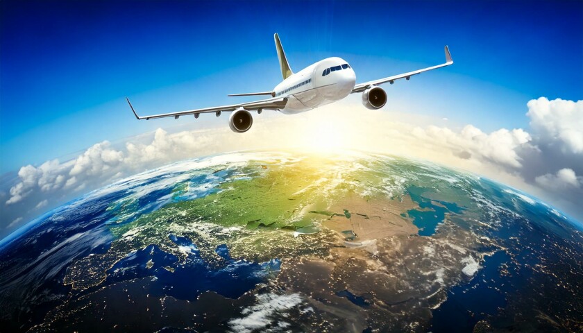 Round trip, flight, globe