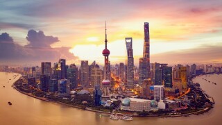 Sunset and  Cityscape of Shanghai,