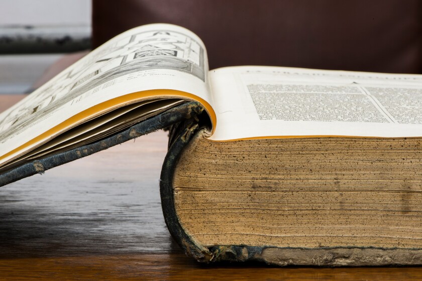 Open old book