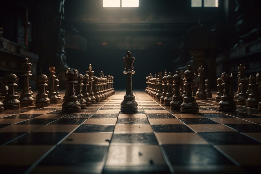 A never-ending chess backdrop, 3D designed. Generative AI