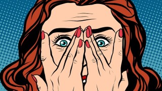 Frightened shocked girl