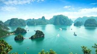 Halong Bay in Vietnam. Unesco World Heritage Site.
