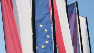 Polish and EU flags