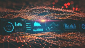 HUD interface and global network. 3D illustration