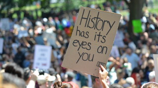Homemade Sign at Political Rally