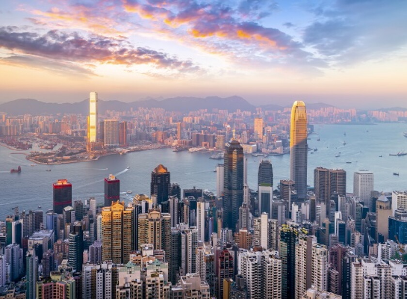 Hong Kong City Skyline and Architectural Landscape..