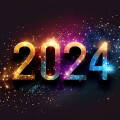 Happy New Year Celebration 2024 Sparkles Banner Generative AI