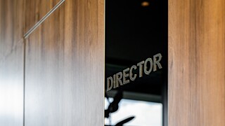 Director office door, business company leader, goal achievement, strong leader