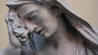 Exasperated statue