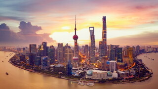 Sunset and  Cityscape of Shanghai,