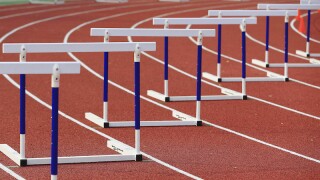 Hurdle rack, in the track and field