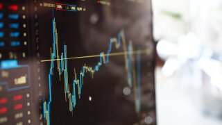 Financial chart on computer screen