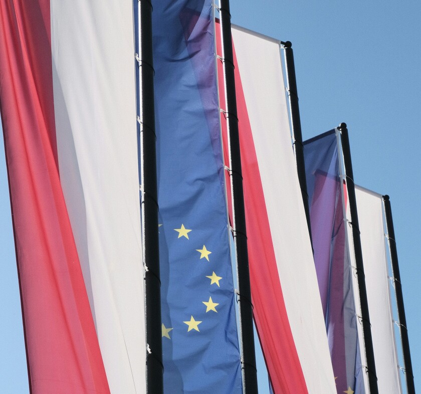 Polish and EU flags