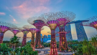 sunset at Singapore city