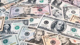 American cash banknotes background