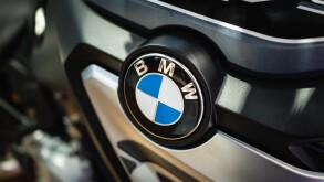 Bangkok, Thailand - February 13, 2019: BMW logo on motorcycle.