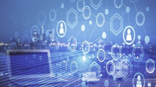 Computer on desktop with social network theme icon. Multi exposure. Concept of international connections.