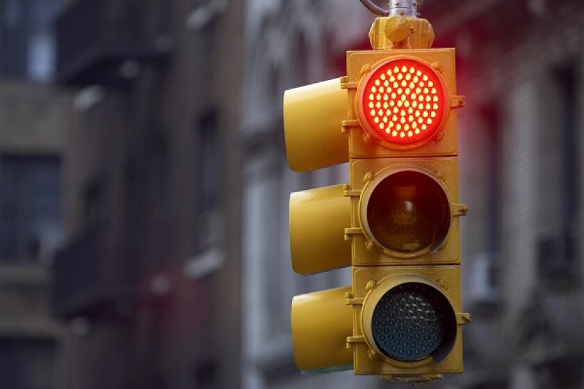 traffic light on red