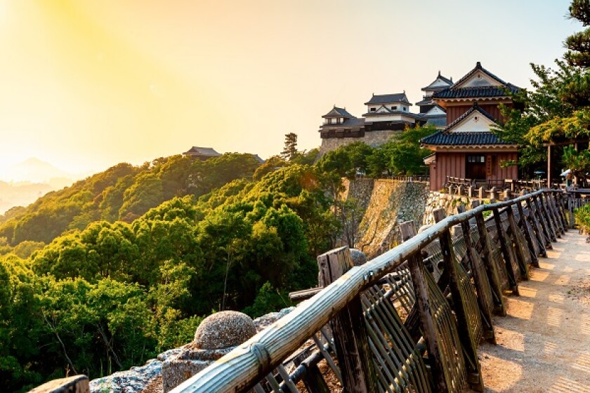 Ancient Matsuyama Castle in Matsuyama, Japan