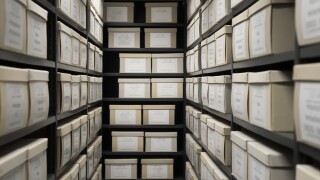 Indoor storage details in a manufacturing enterprise, black shel