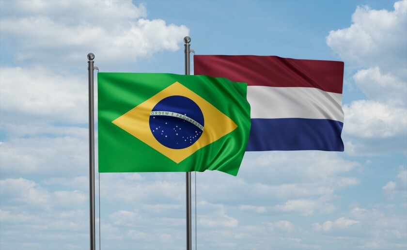 Netherlands and Brazil flag