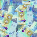 Kuwait KWD banknote as background wallpaper using 20 KWD Twenty Dinars 