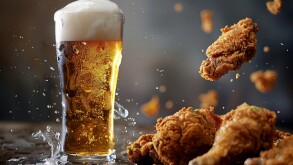 Fried chicken with beer
