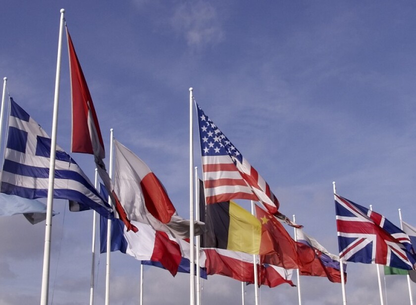 flags of europe and the united states of america