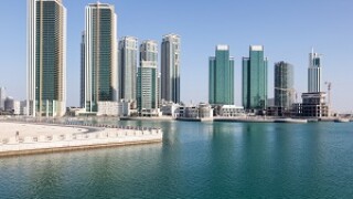 Skyline of Al Maryah Island in Abu Dhabi, United Arab Emirates