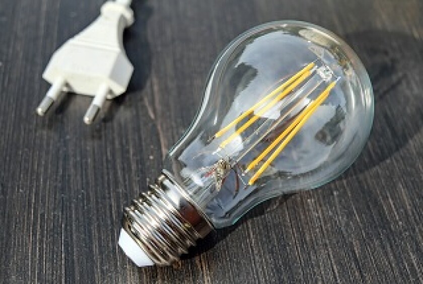 Lightbulb with European plug adaptor
