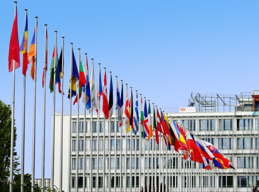 EU flags