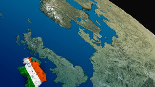 Flag of Ireland from space